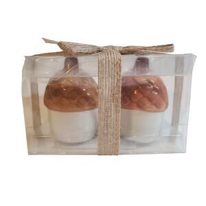 Acorn Ceramic Salt and Pepper Shakers - 3"